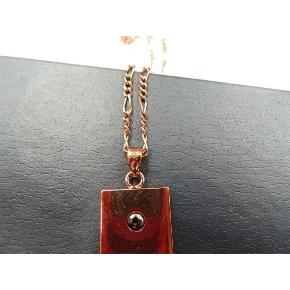 DANBURY MINT Brass Black Tone Dog Tag Chain Necklace 22